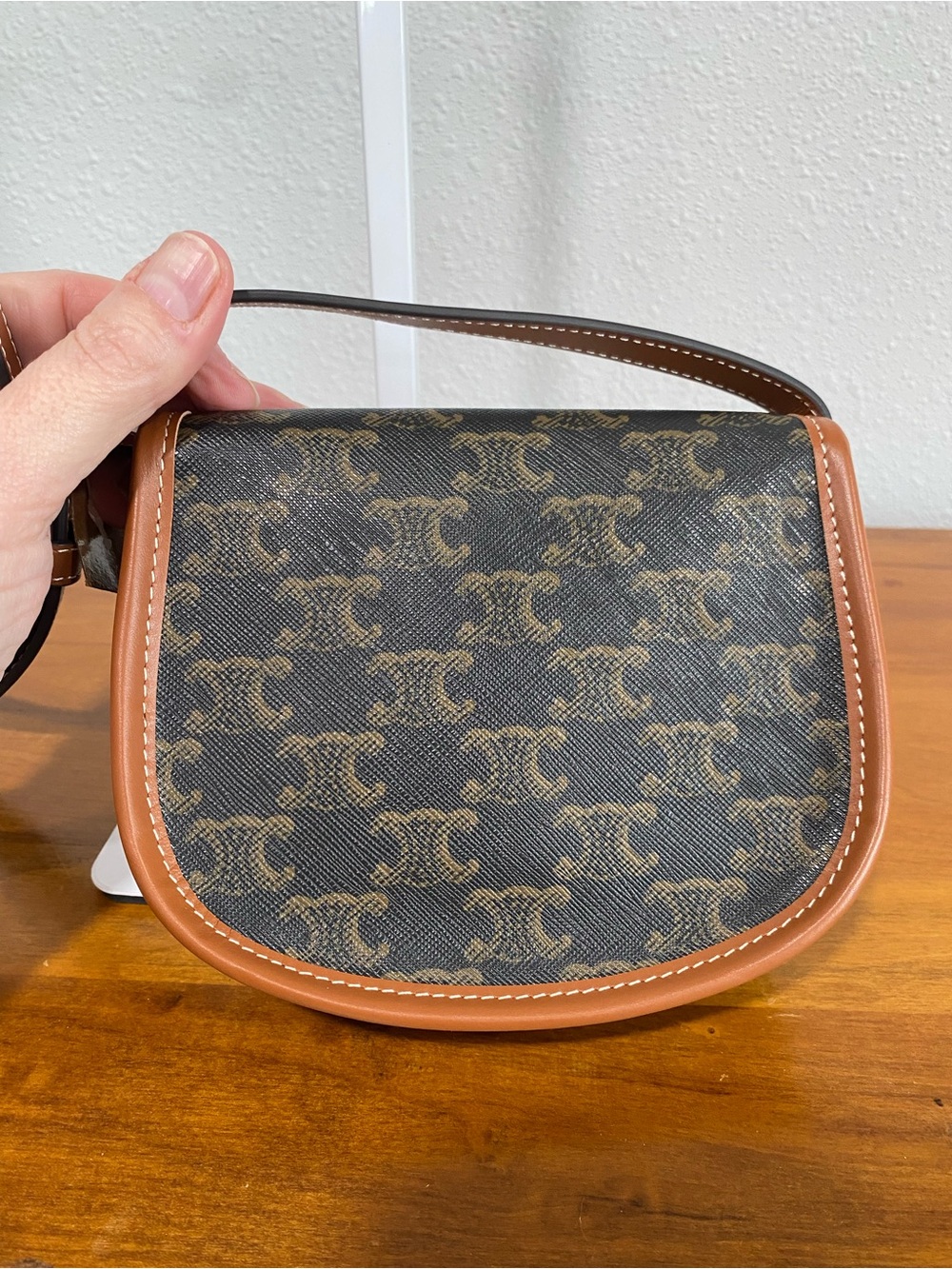Small Brown Leather-Trim Crossbody Bag - Picture 6 of 14